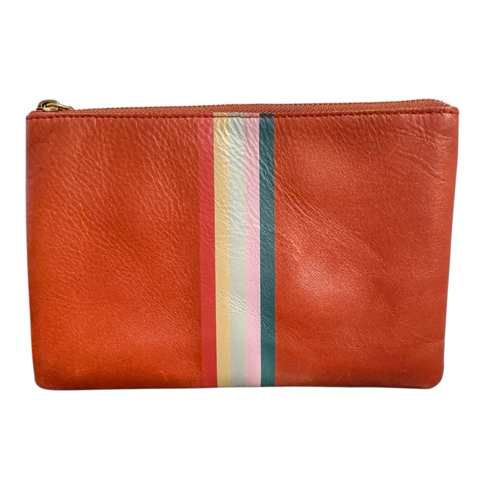 Madewell Colorful Striped Leather Clutch
